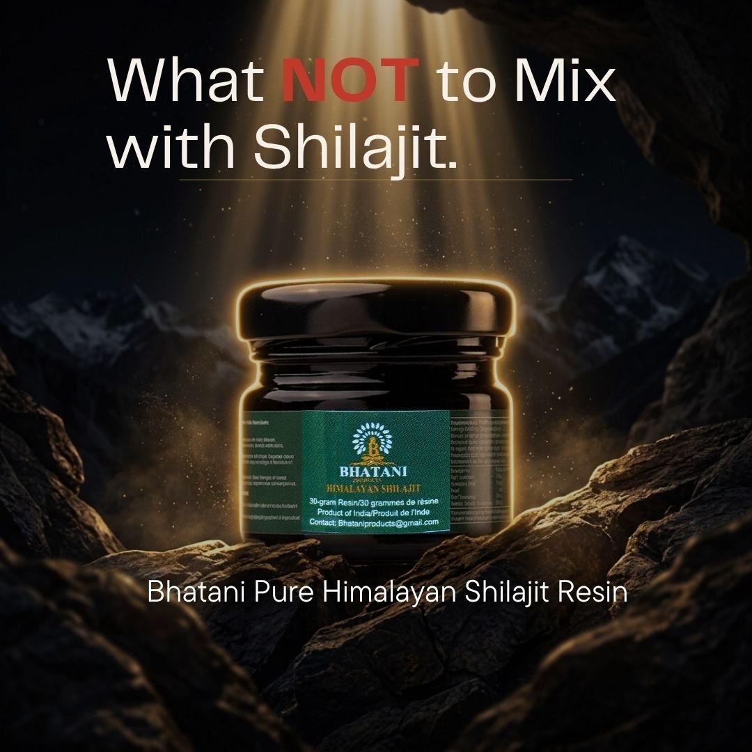 Bhatani Himalayan Shilajit JPure resin Jar. What not to mix with pure shilajit. rocks with shilajit resin